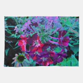 Dramatische Blume Rot, Lila und Rosa Garten Geschirrtuch