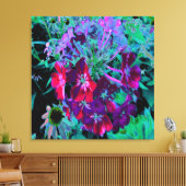 Dramatische Blume Rot, Lila und Rosa Garten Leinwanddruck (Insitu (Wohnzimmer))