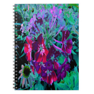 Dramatische Blume Rot, Lila und Rosa Garten Notizblock