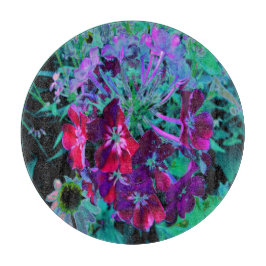 Dramatische Blume Rot, Lila und Rosa Garten Schneidebrett