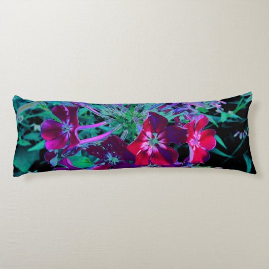Dramatische Blume Rot, Lila und Rosa Garten Seitenschläferkissen (Rückseite)