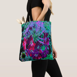 Dramatische Blume Rot, Lila und Rosa Garten Tasche