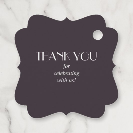 Dramatische Blumenhochzeit Geschenkanhänger (Rückseite)