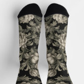 Dramatische Crew-Socken aus Grün und Schwarz Socken (Oben)