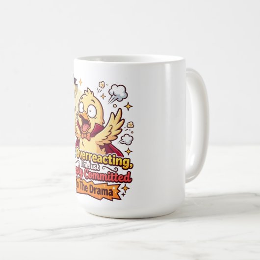 Dramatische Ente Lustiger Kaffeebecher Kaffeetasse (VorderseiteRechts)