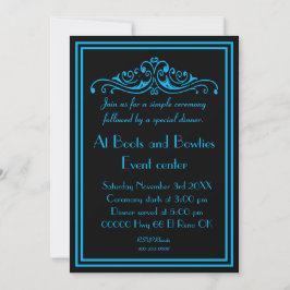 Dramatische Erneuerung der Blue und Black Wedding Einladung