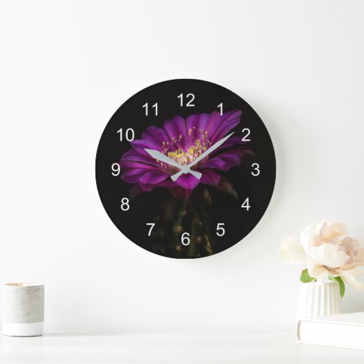 Dramatische Flatty Cake Blume Große Wanduhr (Zuhause)