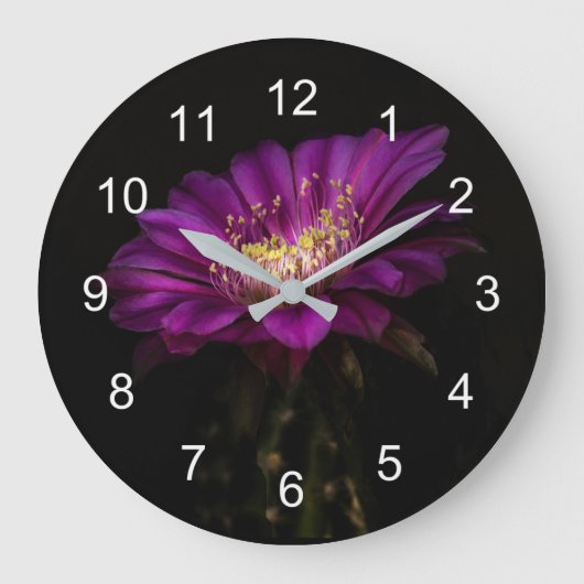 Dramatische Flatty Cake Blume Große Wanduhr (Vorderseite)