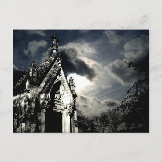 Dramatische Friedhofsszene Postkarte (Vorderseite)