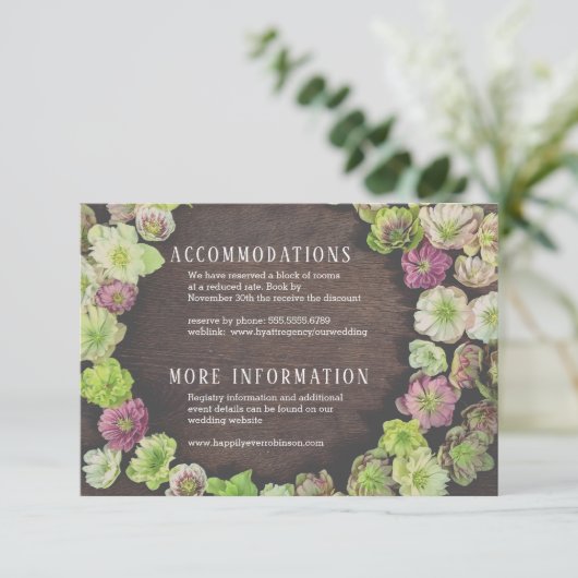 DRAMATISCHE Gartenhellebore - Detailkarte Einladung (Stehend Vorderseite)