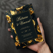Dramatische Gold-Rose auf Einladung zur Black Wedd