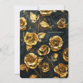 Dramatische Gold-Rose auf Einladung zur Black Wedd (Rückseite)