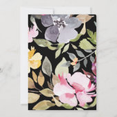 Dramatische Hochzeit der Wasserfarben Florals Dankeskarte (Rückseite)