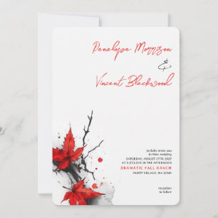Dramatische Hochzeit im Herbst Einladung