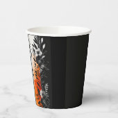 Dramatische Hochzeit mit schwarzem Orangen Pappbecher (Links)