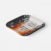 Dramatische Hochzeit mit schwarzem Orangen Pappteller (Gewinkelt)