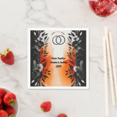 Dramatische Hochzeit mit schwarzem Orangen Serviette (Beispiel)