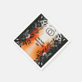 Dramatische Hochzeit mit schwarzem Orangen Serviette (Ecke)