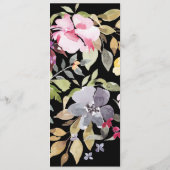 Dramatische Hochzeitsfeier mit Wasserfarbe Florals Programm (Rückseite)