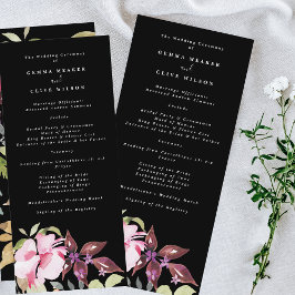 Dramatische Hochzeitsfeier mit Wasserfarbe Florals Programm