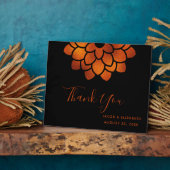 Dramatische Kupfer-Blume auf Black Danke Hochzeit Fotoplatte (Seite)