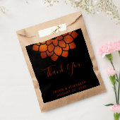 Dramatische Kupfer-Blume auf Black Danke Hochzeit Geschenktütchen (Versiegelt)