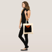 Dramatische Kupfer-Blume auf Black Wedding Tote Ba Tragetasche (Vorderseite (Model))