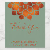 Dramatische Kupfer-Blume auf der Basilischen Hochz Weinetikett (Einzelnes Label)