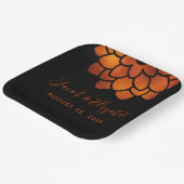 Dramatische Kupfer-Blume auf der Schwarzen Hochzei Pappteller (Gewinkelt)