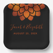 Dramatische Kupfer-Blume auf der Schwarzen Hochzei Pappteller (Vorderseite)