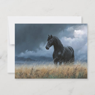 Dramatische Landschaft des schwarzen Friesischen S Postkarte
