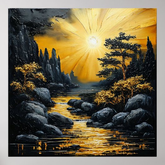 Dramatische Landschaftsmalerei Poster (Vorne)