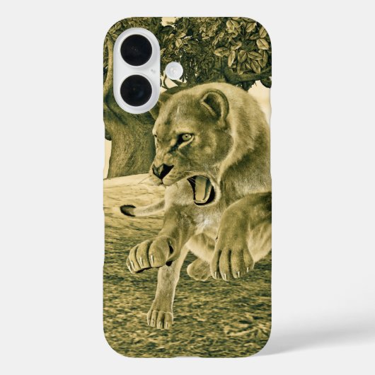 Dramatische Löwinnen-Safari-Wildnis-Kunst Case-Mate iPhone Hülle (Rückseite)