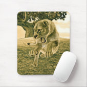 Dramatische Löwinnen-Safari-Wildnis-Kunst Mousepad (Mit Mouse)