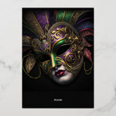 Dramatische Maskenmaske Party Einladung (Rückseite)