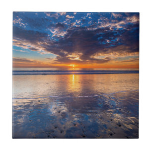 Dramatische Meereslandschaft, Sonnenuntergang, CA Fliese