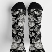 Dramatische monochrome Marmortoile-Crew-Socken Socken (Oben)