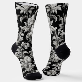 Dramatische monochrome Marmortoile-Crew-Socken Socken