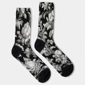 Dramatische monochrome Marmortoile-Crew-Socken Socken (Rechts)