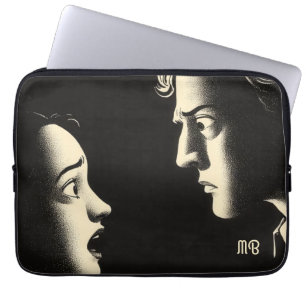 Dramatische Noir-Konfrontation Vintage-Illustratio Laptopschutzhülle