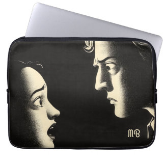 Dramatische Noir-Konfrontation Vintage-Illustratio Laptopschutzhülle