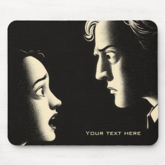 Dramatische Noir-Konfrontation Vintage-Illustratio Mousepad