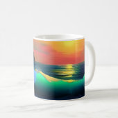 Dramatische Ozeanwellen und Sonnenuntergangsreflek Kaffeetasse (VorderseiteRechts)