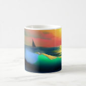 Dramatische Ozeanwellen und Sonnenuntergangsreflek Kaffeetasse (Mittel)