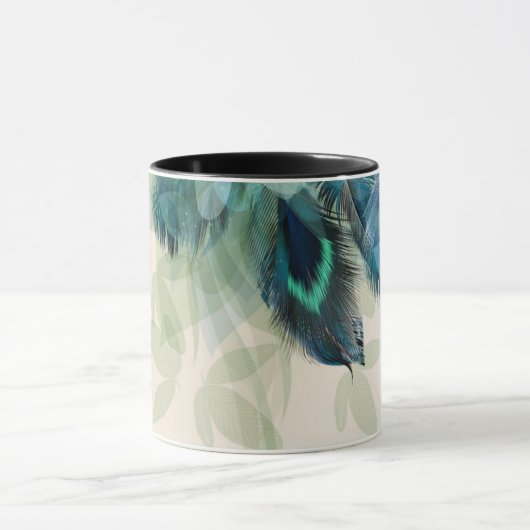 Dramatische Peacock Feathers Tasse (Zentrum)