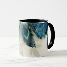 Dramatische Peacock Feathers Tasse