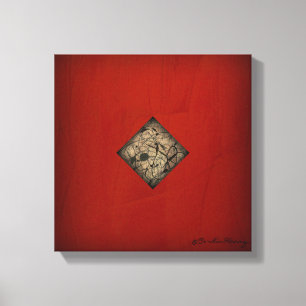 Dramatische rote Pollock-Style-Modern-Art Leinwanddruck