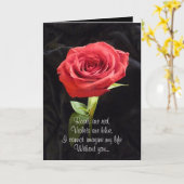 Dramatische Rote Rose-Vorschlagskarte mit Gedicht Karte (Gelbe Blume)