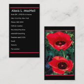 Dramatische Rote Tulips-Visitenkarte Visitenkarte (Vorne/Hinten)