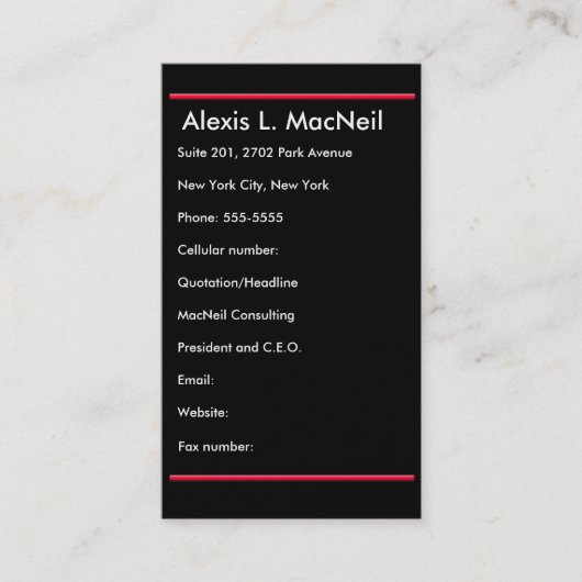 Dramatische Rote Tulips-Visitenkarte Visitenkarte (Vorderseite)